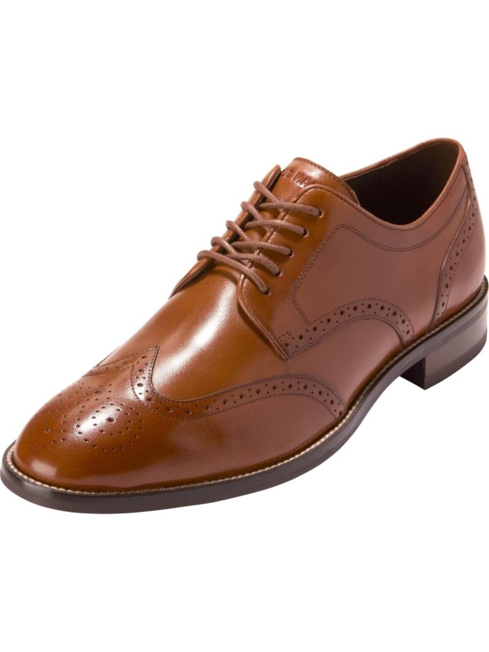 Men's Brown Leather Lenox Hill Wingtip Low-top Formal Business Derby Oxford Shoe